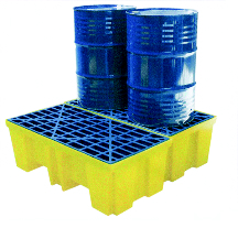 PALLET SPILL 4-DRUM 128 GAL CAPACITY W/GRATING - Spill Control